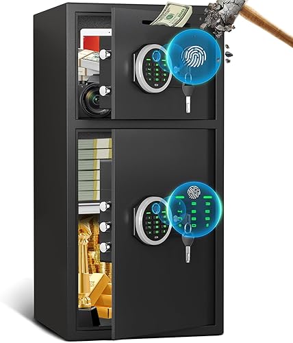 Miniatura 11 de Caja fuerte grande de 7.0 pies cúbicos, impermeable, resistente al fuego, con función de silencio y luz LED, teclado digital, caja fuerte para el