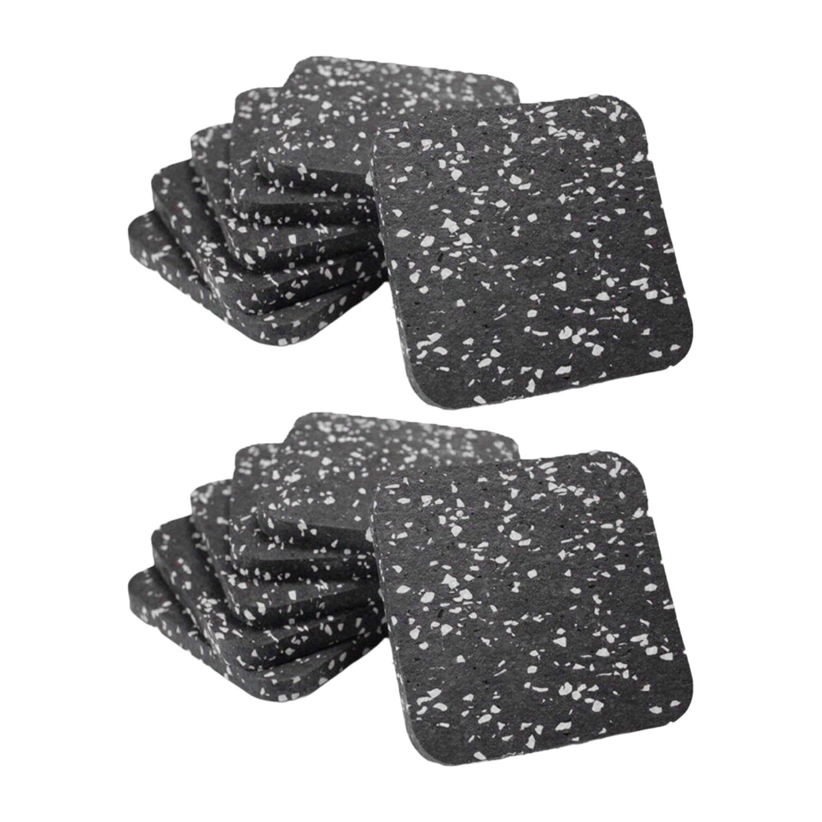 Set di 12 Tappetini per Tapis Roulant, Tappetino per Attrezzi da Palestra, Cuscinetto Antivibrazione, Tappetino Antiscivolo per Esercizi, Struttura, in Bianco E Nero