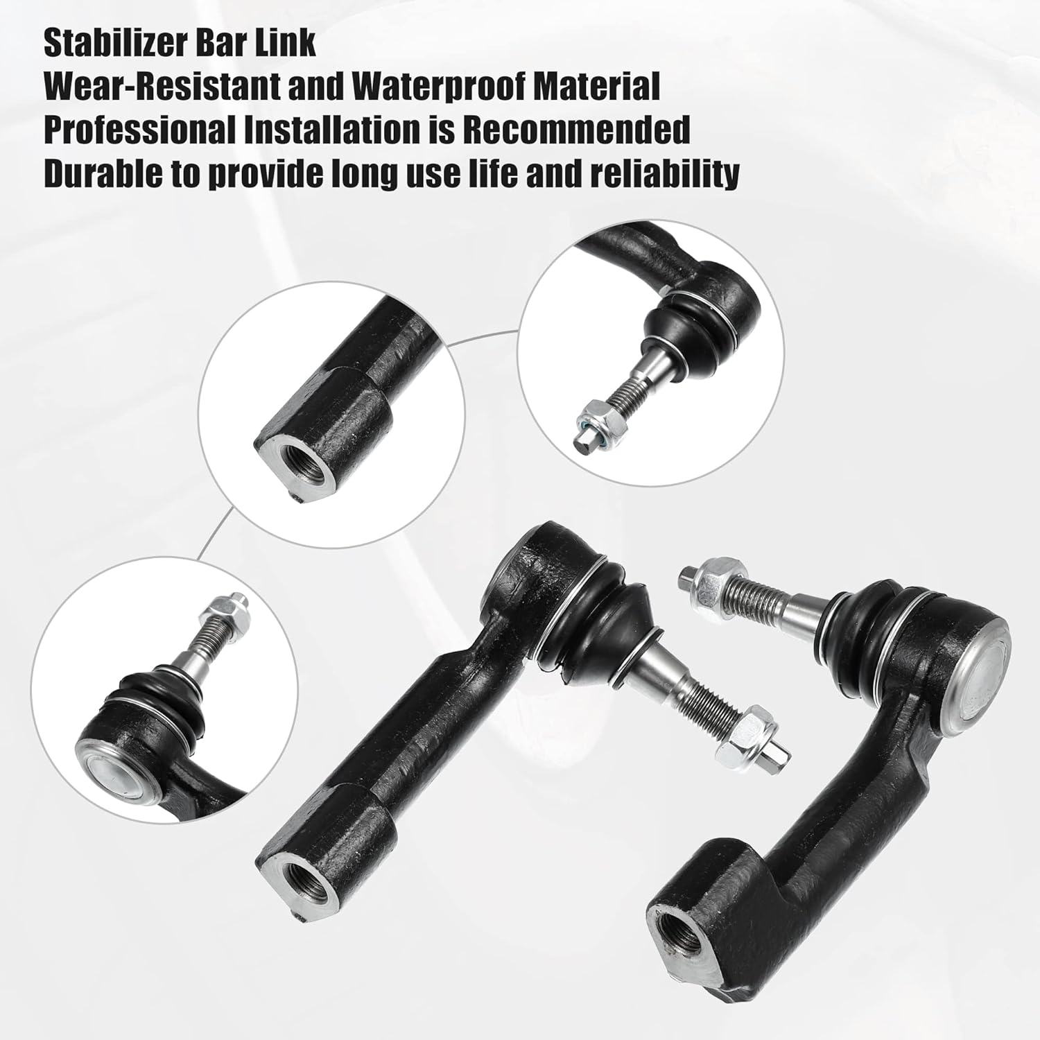 ACROPIX Front Outer Inner Tie Rod End Link Fit for Ford F-150 - Pack of 4 Black