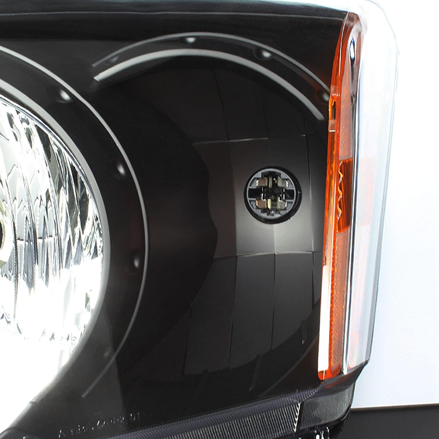 AKKON - For Dodge Caliber OE Replacement Black Bezel Headlights Driver/Passenger Head Lamps Pair New