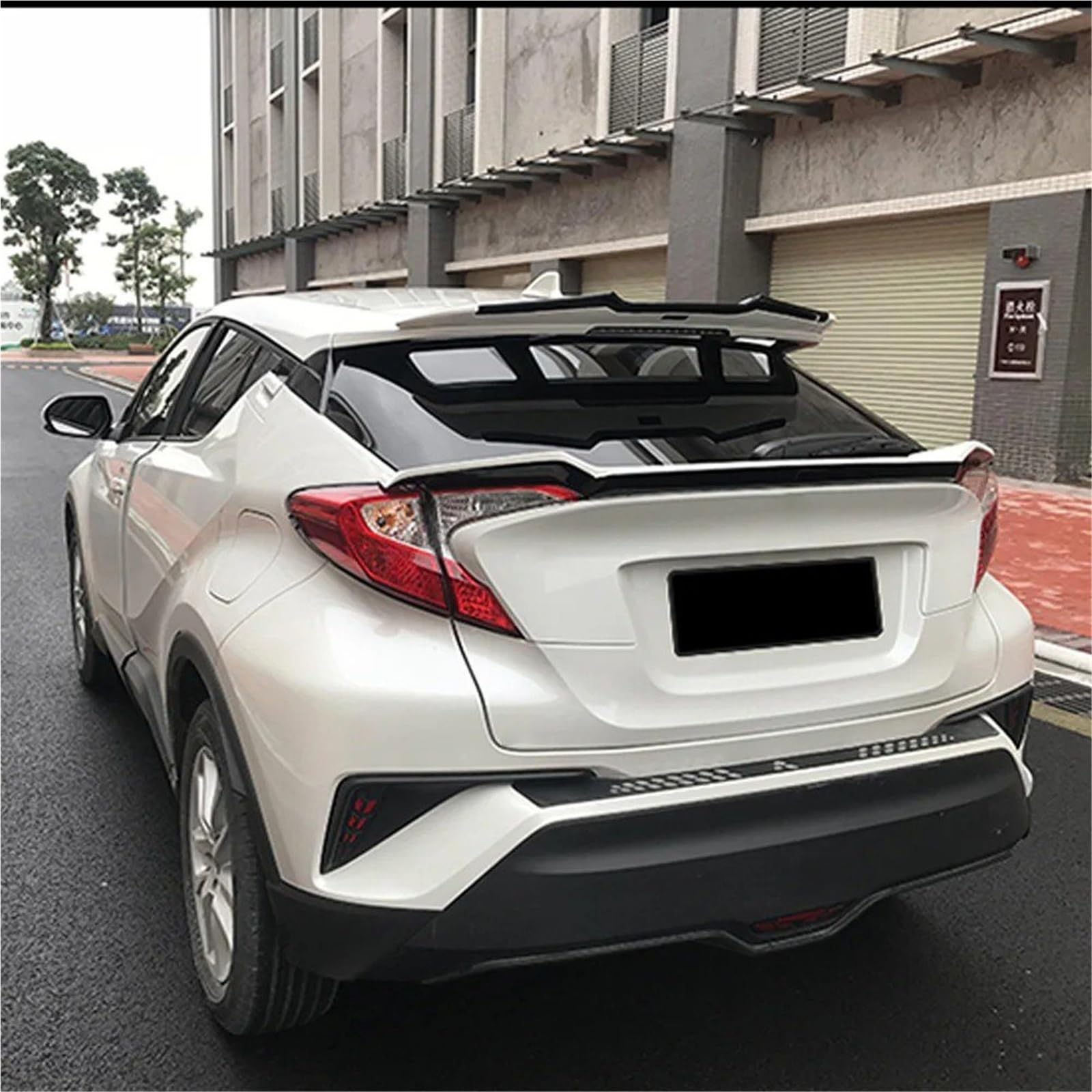 Dla T&oyota Dla CHR 2015-2022 Skrzydło Na Klapie Lotka Tylny Spoiler Bagażnika Akcesorium Dekoracyjne Spojler Tylny Trunk Wing(White With Black)