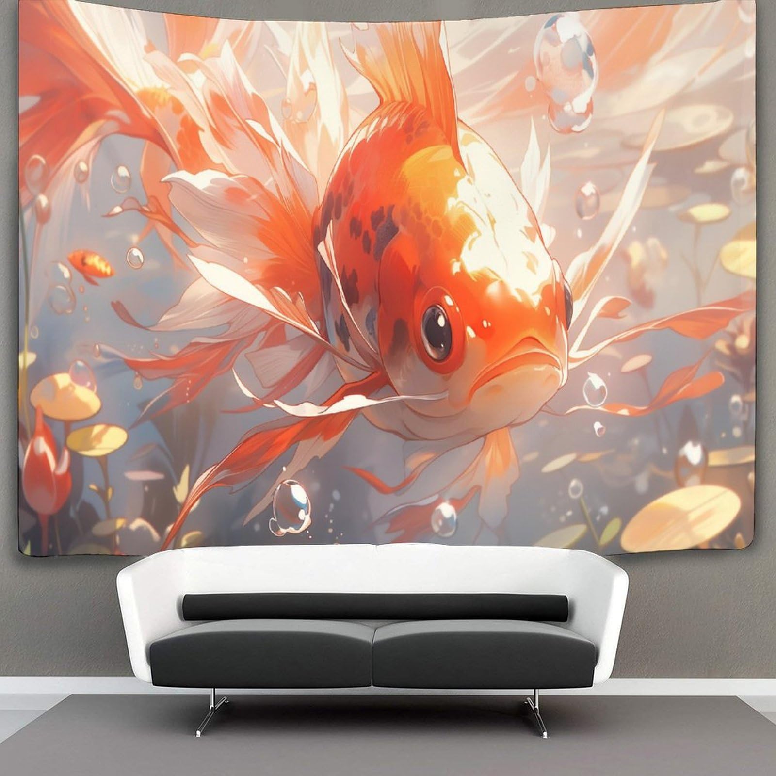 kaiyun Vibrant Goldfish Tapestry,Animal Art Wall Hanging Decoration for Living Room Bedroom & Dorm 70cmx100cm