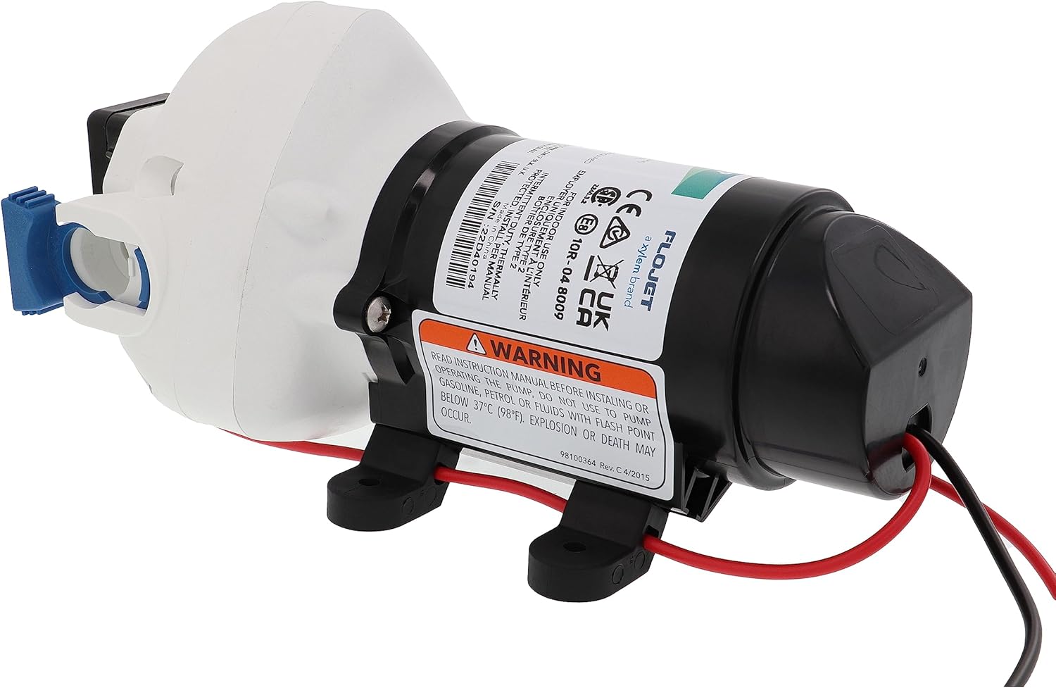 Flojet RV Water Pump R3526144D, 12 VDC 3-Chamber - Small Water Pump Ideal for Boats/Camper-Trailers - 3 GPM, 50 PSI - Self-Priming - Corrosion-Resistant & Quiet - Auto Shut-Off - Withstands Up to 160F