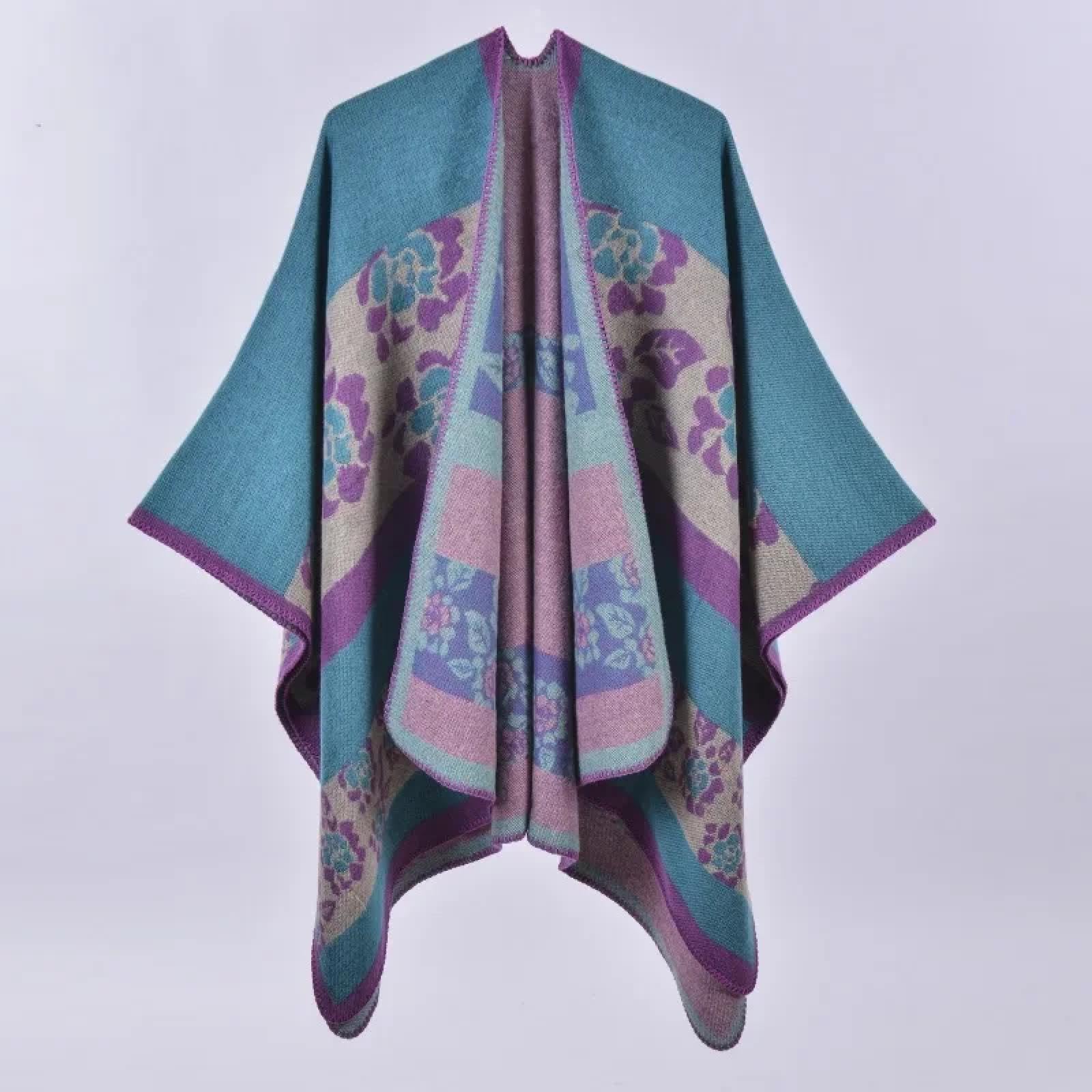 Schals Tücher Halstuch Scarf Herbst Und Winter Schal Plaid Reise Schal Imitation Ethno-Stil Split Verdickt Mantel Für Frauen