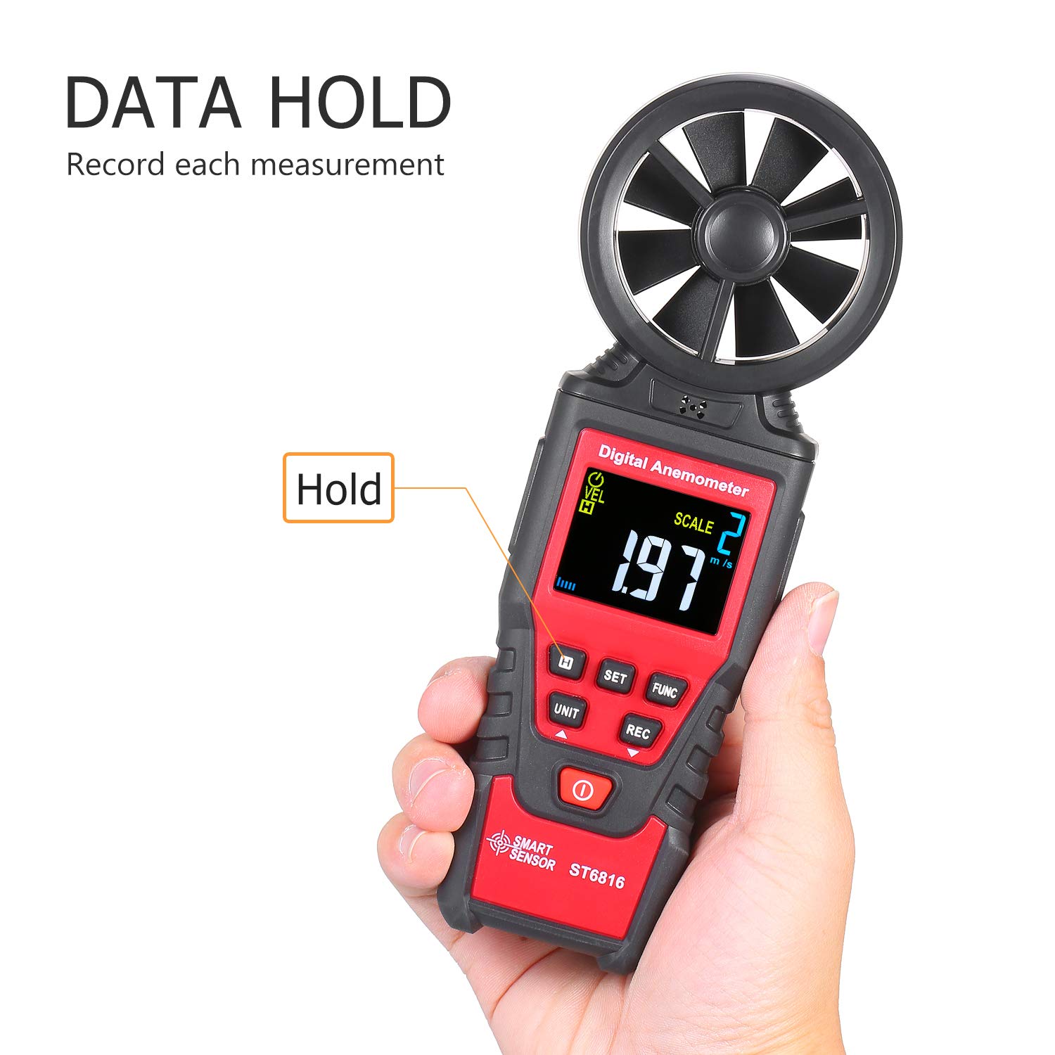 風速計 68-4065-80-81 風速計風量計（本体メモリ255件データロガーPC