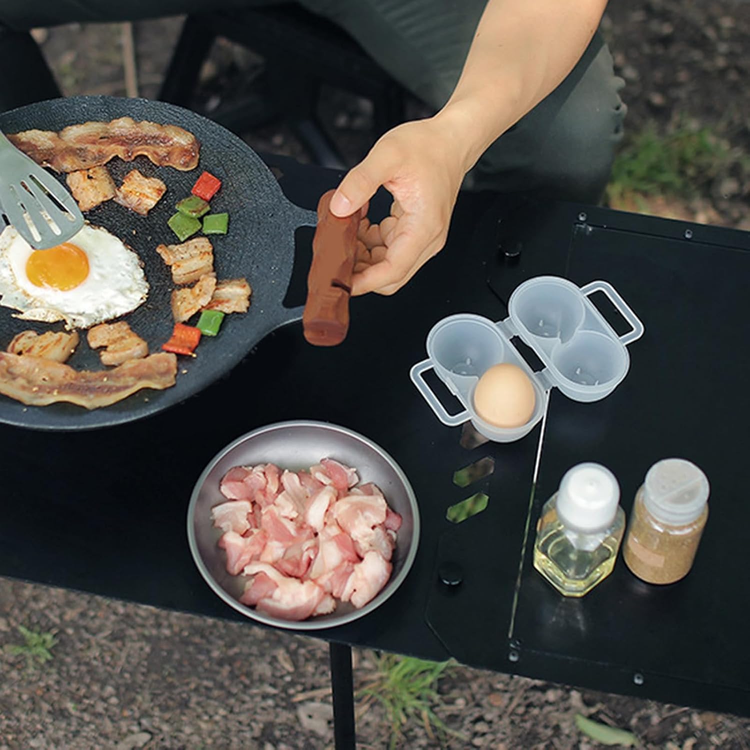 2 Slot Egg Carrier Holder, Shockproof Egg Storage Tray, Plastic, Rectangular, Natural, Modern, Outdoor, Portable, Picnic