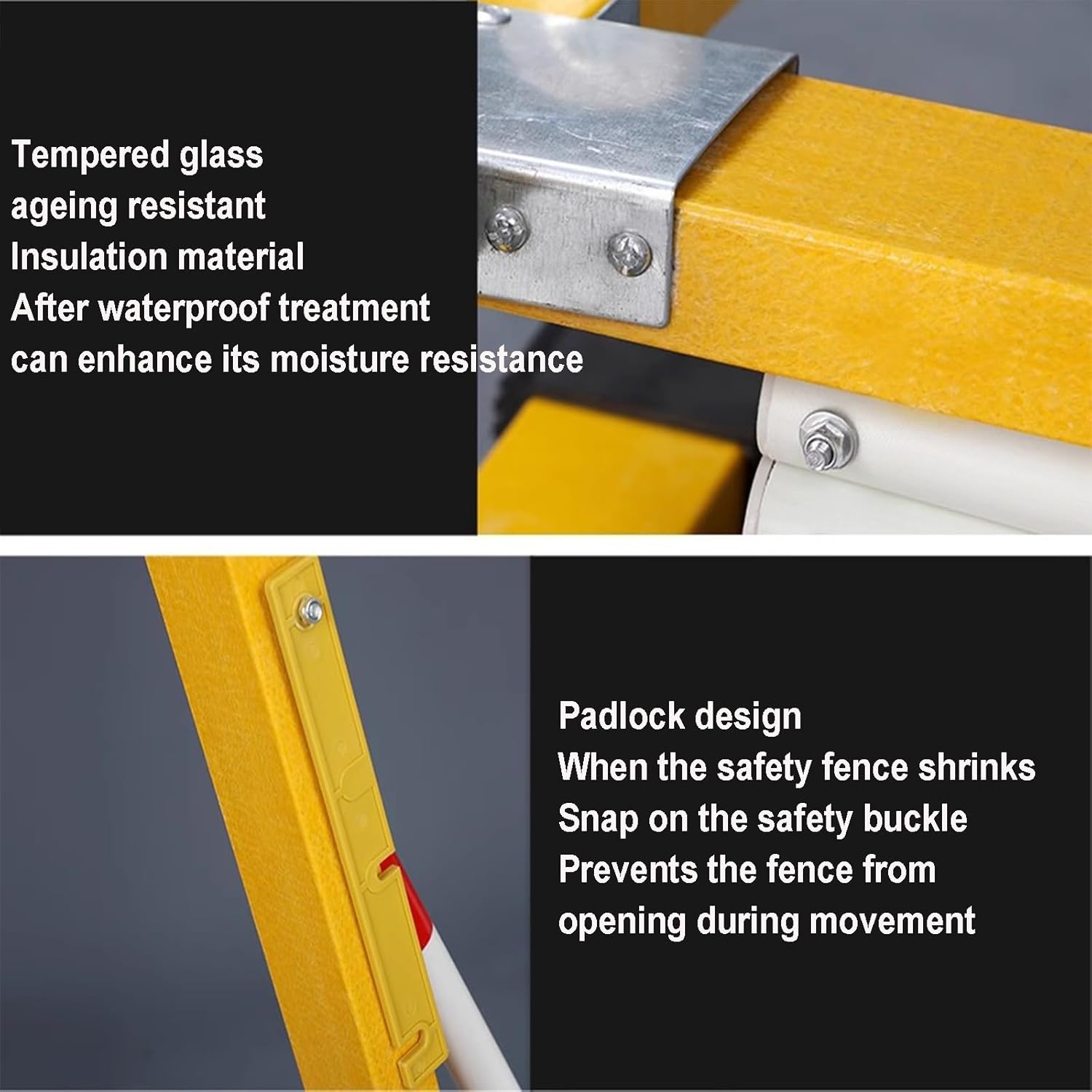 Adjustable Folding Traffic Guardrail - Expandable Metal Barricade with Casters, Heavy-Duty Security Fence for Industrial Use, Portable Black Barrier (1.2x4 M)