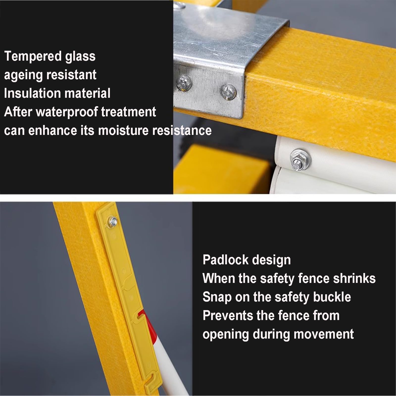 Barrera de tráfico de metal ajustable - Puerta de seguridad plegable con ruedas, 1,2 x 3 m, valla de seguridad industrial negra, solución de control de acceso flexible para eventos