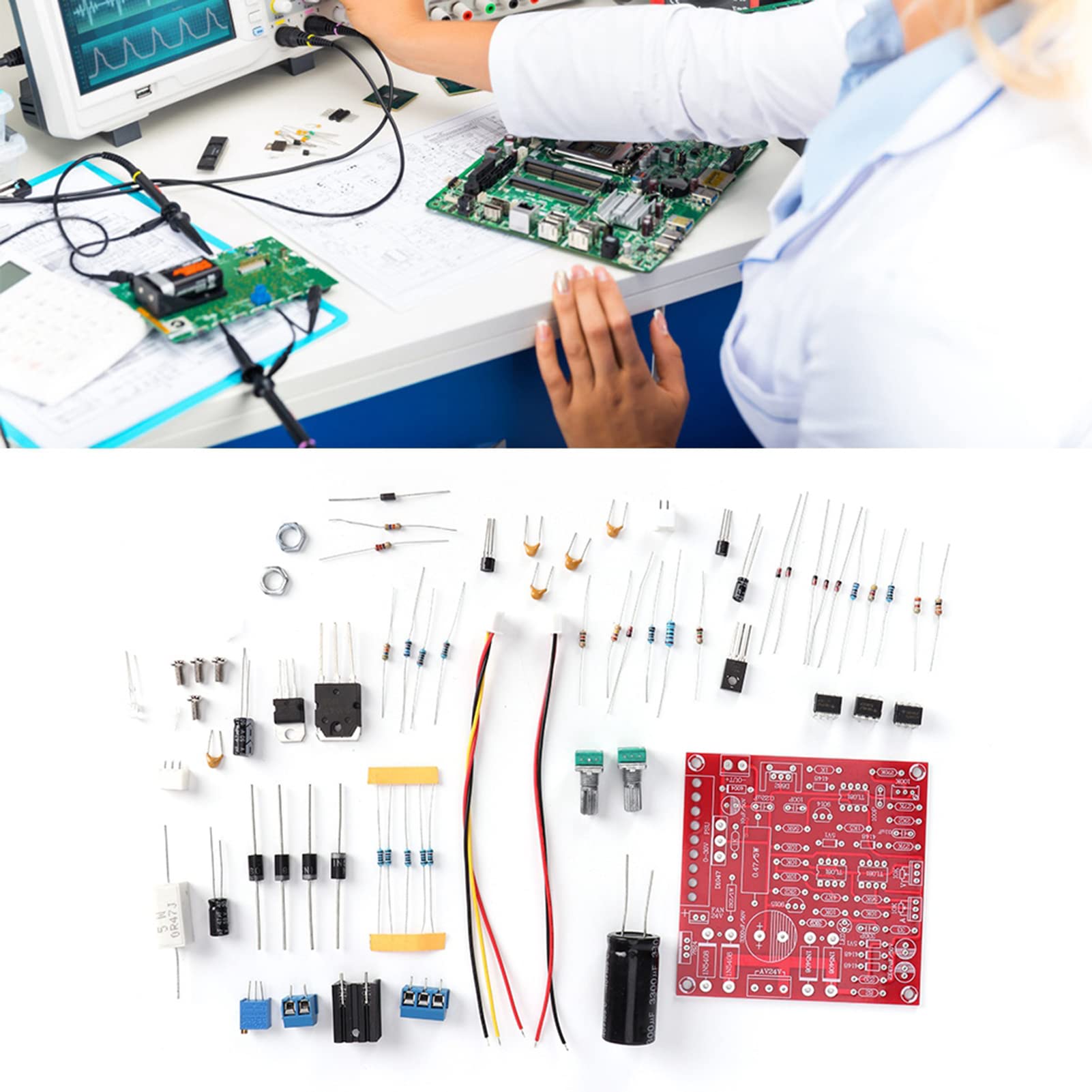 Kit fai da te per alimentatore, kit di parti per modulo fai-da-te con alimentatore regolato CC 0-30V 2mA-3A Kit elettronico fai-da-te con alimentatore regolabile continuo