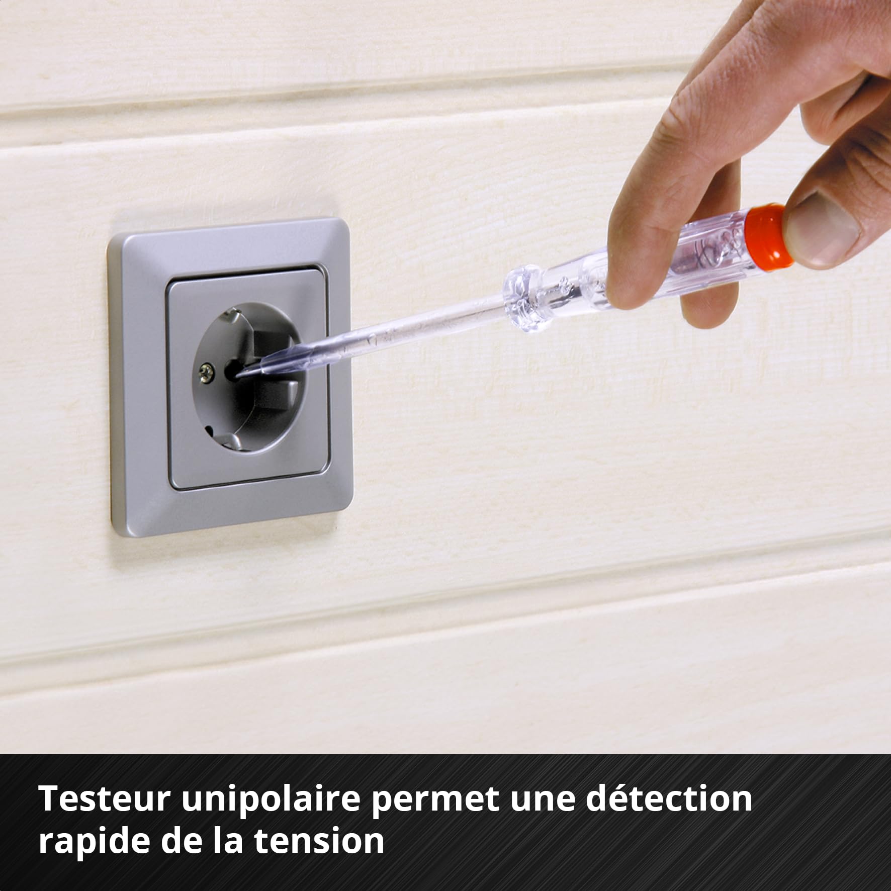 Einhell 5 pièces jeu de tournevis d’électricien | Outils isolés | testeur de tension | lames S2 | poignées ergonomiques | installations électriques