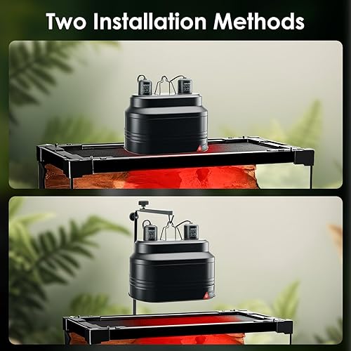 MIXJOY Dual Reptile Light Fixture, Max 160W Heat Lamp with Separate Switches, Fits Light/Heat/UVB for Lizards, Turtles, Snakes, Amphibians