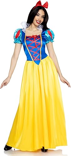 Leg Avenue Womens Classic Snow White Set Family Friend Full Length Princess Dress