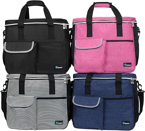 Miniatura 7 de PetAmi Bolsa de viaje para perro, organizador de bolsa con bolsillos multifunción aprobado para aerolíneas, con bolsa contenedora de alimentos y