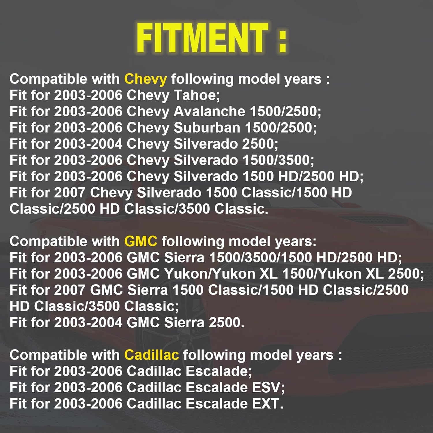 Headlight Switch & Fog Light Switch for 2003-2006 Chevy Avalanche/Suburban 1500 2500 | 2003-2006 Cadillac Escalade/ESV/EXT | 2003-2006 GMC Yukon/XL 1500 2500 Replacement for 19381535