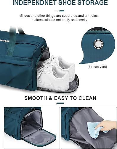 Miniatura 5 de Bolsa de gimnasio para mujeres y hombres con compartimento para zapatos, bolsa de lona deportiva, impermeable, para viajes, fin de semana, bolsa de