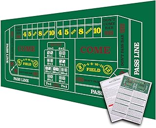 GSE Games & Sports Expert 36" x 72" Casino Layout Felt, Professional Casino Tabletop Mat for Parties, Casino Poker Game Night