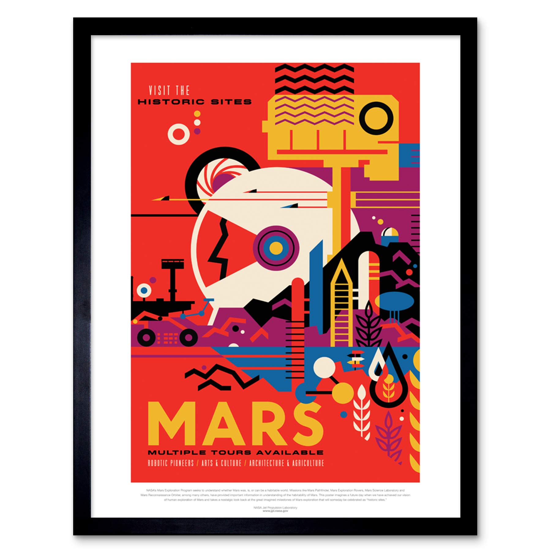 Wee Blue Coo NASA Space Travel Advert Mars Art Print Framed Poster Wall Decor 12x16 inch