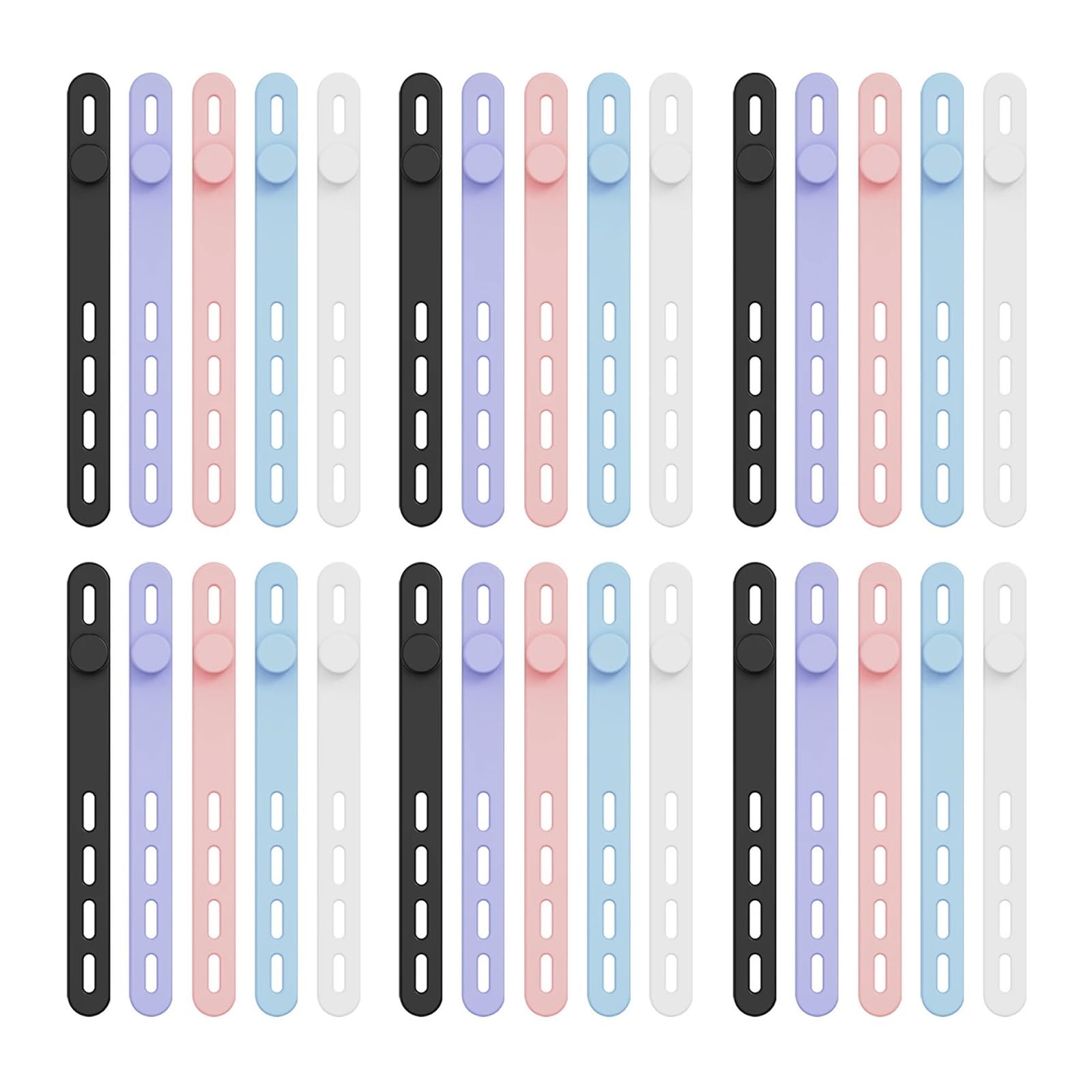 Yangshe Assorted Color 80Pcs Silicone Cable Ties Reusable Adjustable Cord Organizer For Cable Management