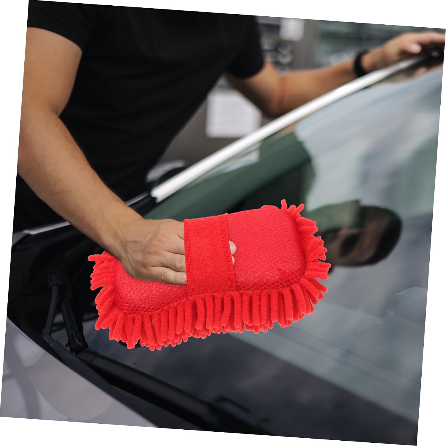 PRETYZOOM Microfiber Car Wash Mitts Absorbent Cleaning Sponge for Vehicle Detailing Large Wash Mitt