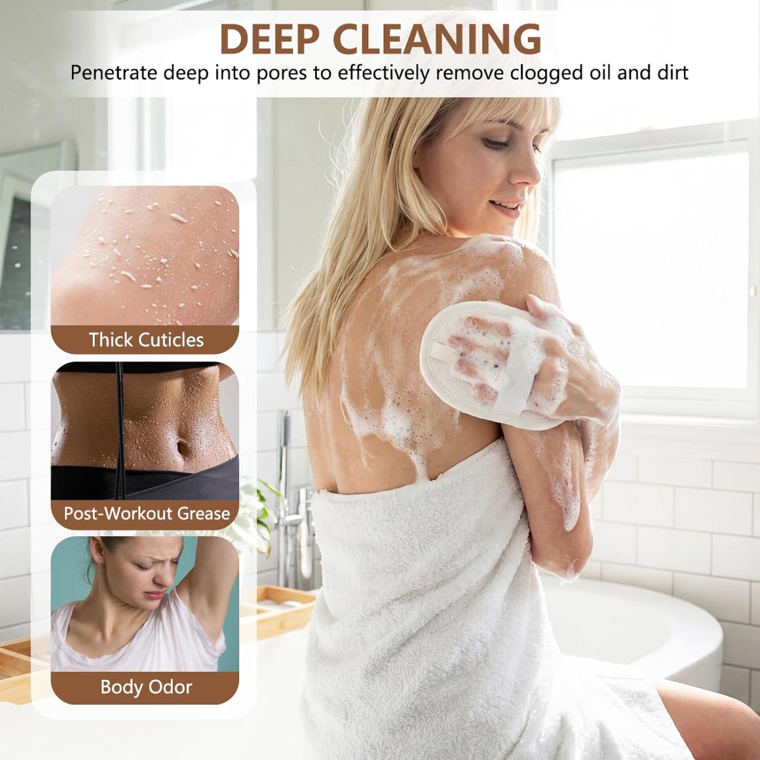 5 Pack Natural Loofah Exfoliating Body Back Scrubber Bath Shower Loofa Sponge Luffa Wash Scrub Tool Accessories for Women Men Face Body Dishes Clean