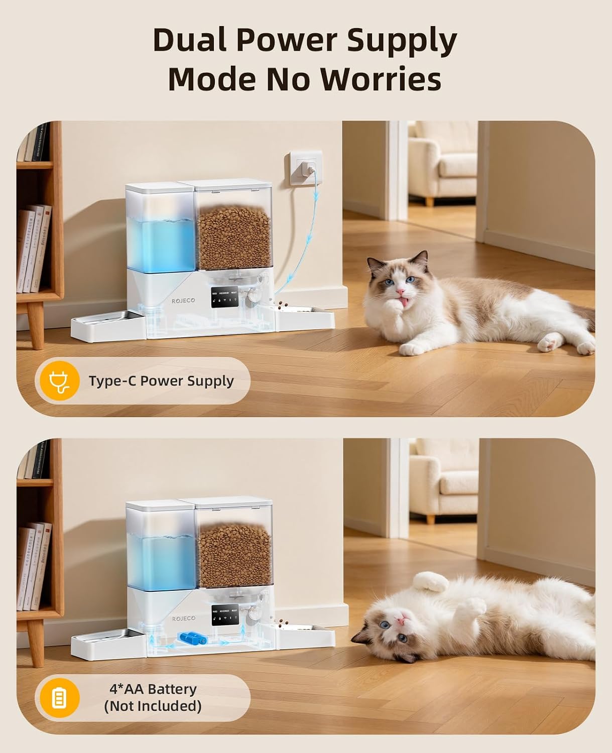 Automatic Cat Feeder with Camera,2-in-1 Smart Feeder,8.5L/36Cups | 1080P HD Camera/Night Vision/2.4G,5G WiFi APP/Timed Feeding/8.5L Large Capacity/304 SS Bowl/Detachable Clean/for Dogs & Cats