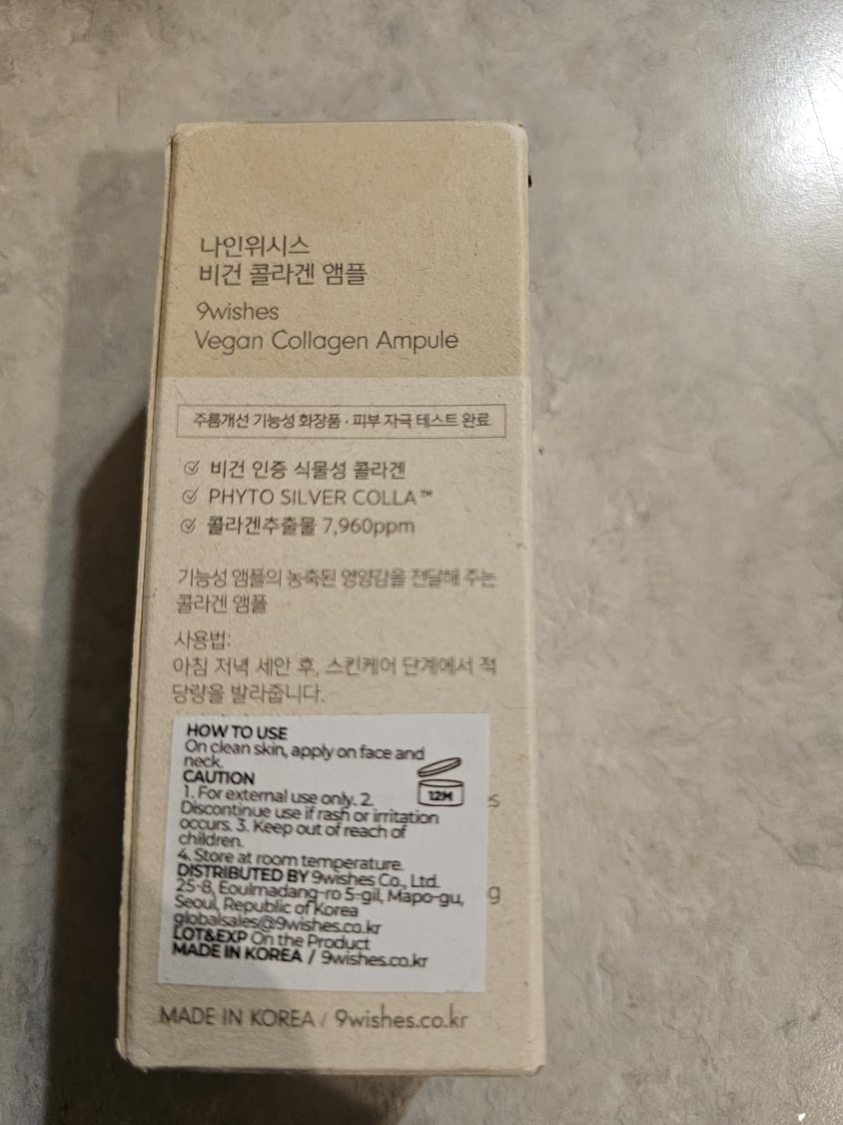 9 wishes 9wishes Vegan Collagen Ampule - Multi-Peptide Face Serum with Copper Peptide & Collagen for Firming, Plumping & Skin Elasticity, Korean Skincare - 30ml /1 .01 fl.oz