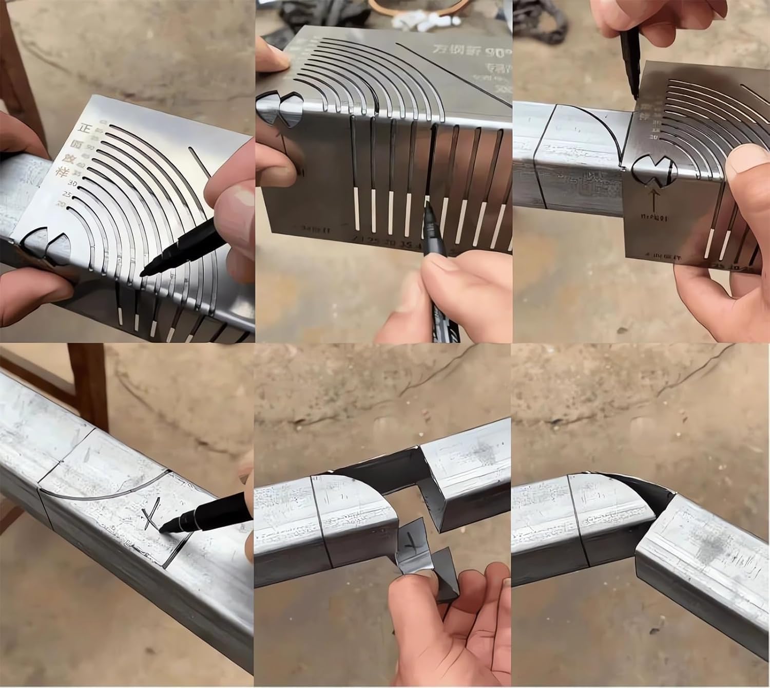 Regla Giratoria para Perfiles Metalicos,Regla Giratoria para Soldadores,Precision Angle & Arc Marking Tool,Precision Angle and Arc Marking Tool,Adjustable Linear Arc Dual-Purpose Scriber (M)