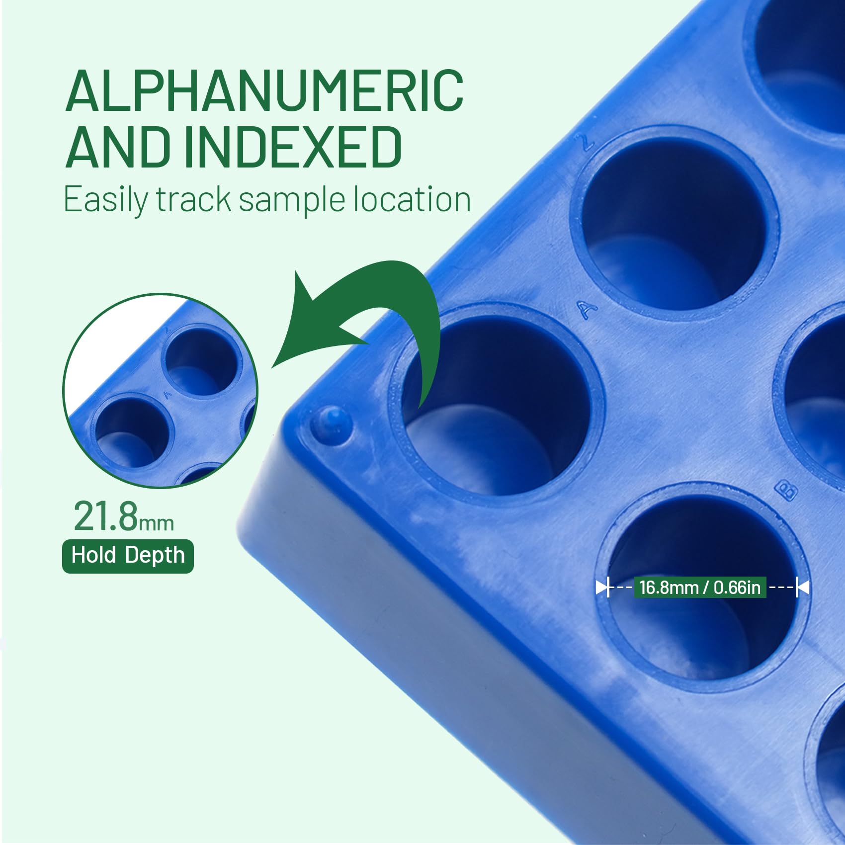 ALWSCI Gradilla para Frascos de Laboratorio HPLC 4ml 50 Compartimientos Apilable
