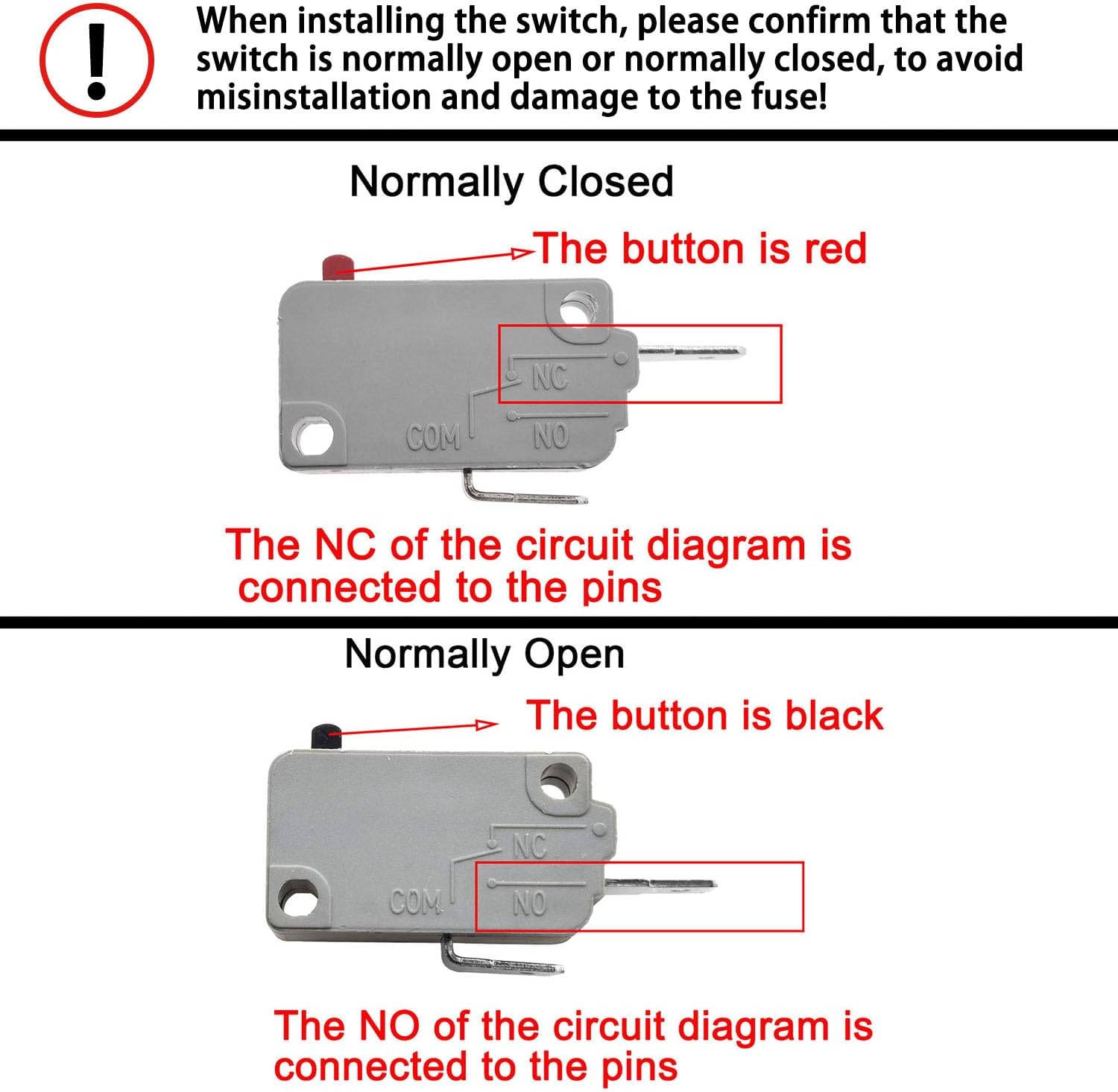 KW3A Microwave Oven Door Switch 16A 125/250V Door Interloc (2 Normally Open and 1 Normally Closes)