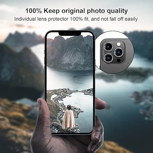 Miniatura 29 de Jeluse [Paquete de 2 protectores de lente de cámara diseñados para iPhone 13 Pro/iPhone 13 Pro Max, protector de pantalla de vidrio templado 9H