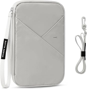 Veki Family Passport Holder for Travel, RFID Passports Wallet, Gray, L
