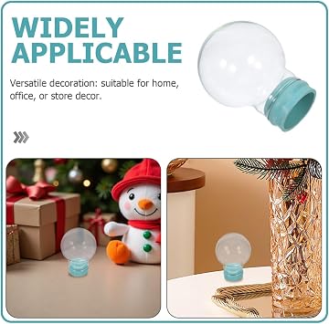 45mm DIY Clear Water Globe Empty Glass Dome Jar Fillable Christmas Snow Globe for DIY Craft Holiday Wedding Home Office Store Decorations