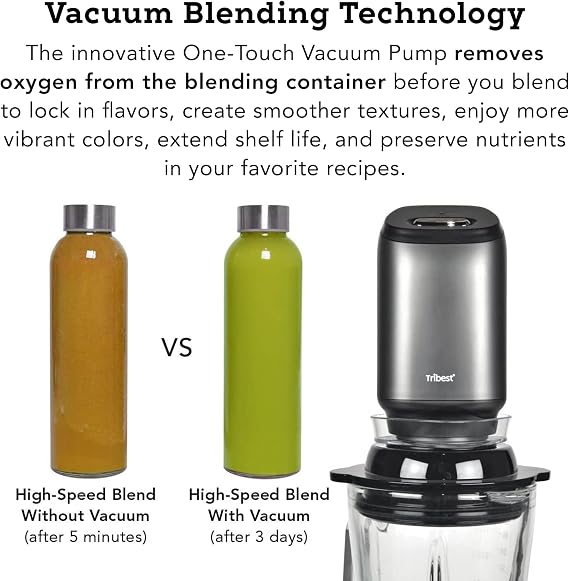 Tribest Glass Personal Vacuum Blender PBG-5001-A Antioxidation Vacuum Blender