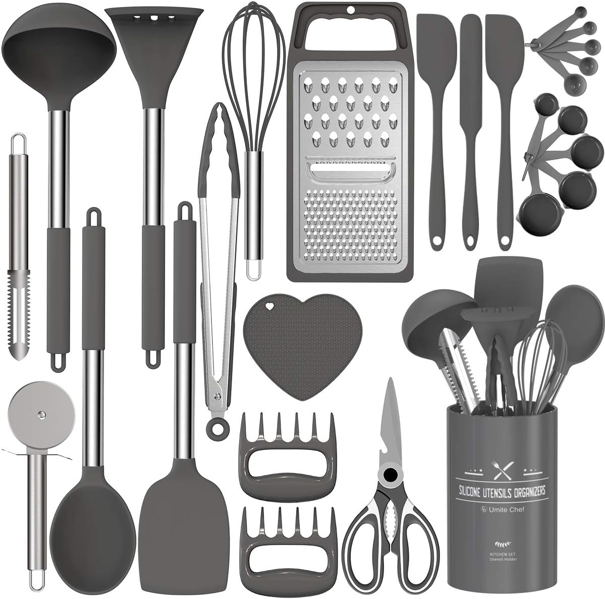 Silicone Kitchen Cooking Utensils Set, Fungun 27 Pcs