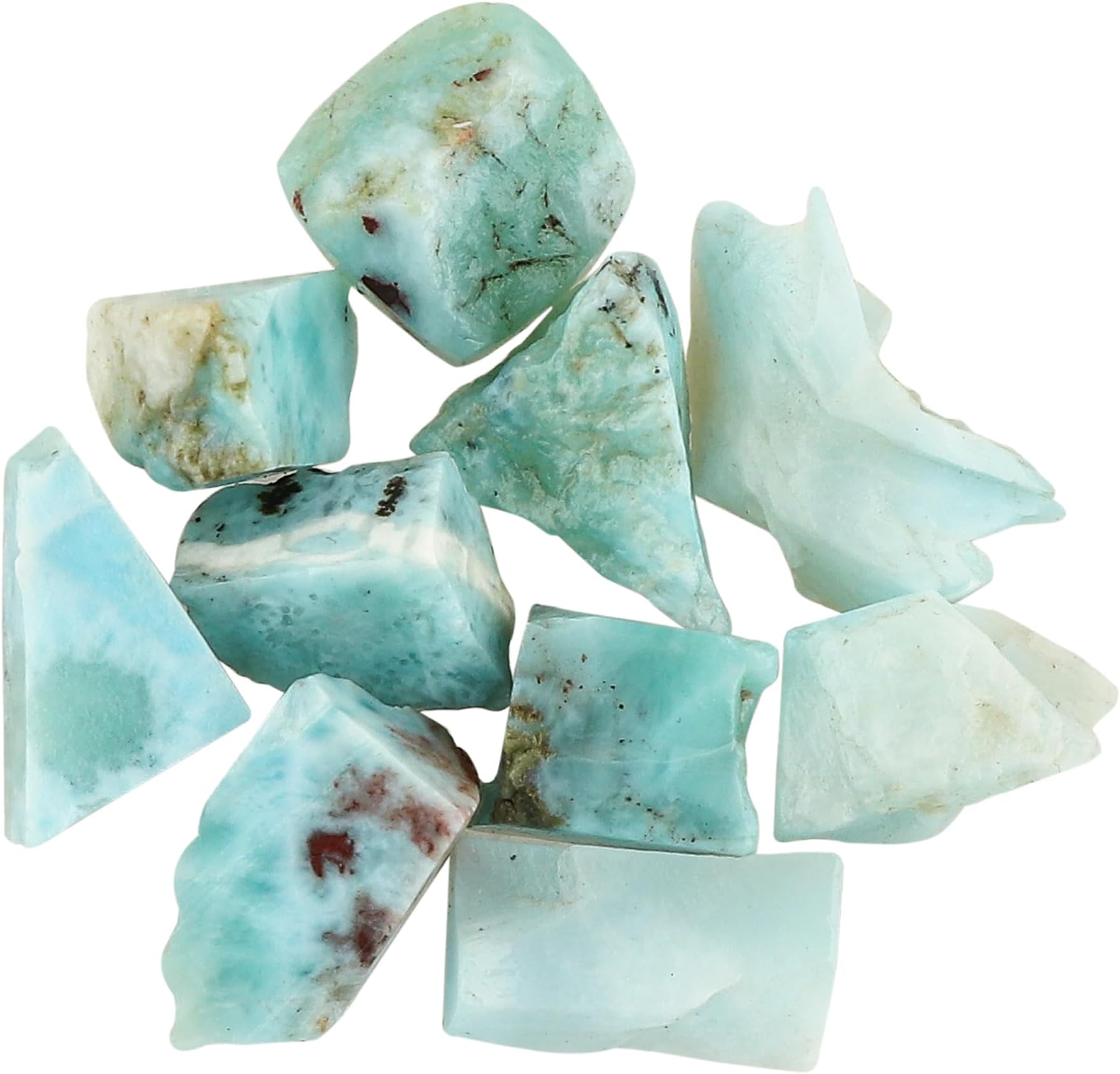 CRYSTALIS Wholesale 50 carats Natural Sea Blue Raw Larimar Pectolite, Loose Gemstone Bulk Rough Jewelry Making Supply, Chakra & Healing Raw Stones, Wire Wrapping, DIY, Gem Collection, 10-15mm