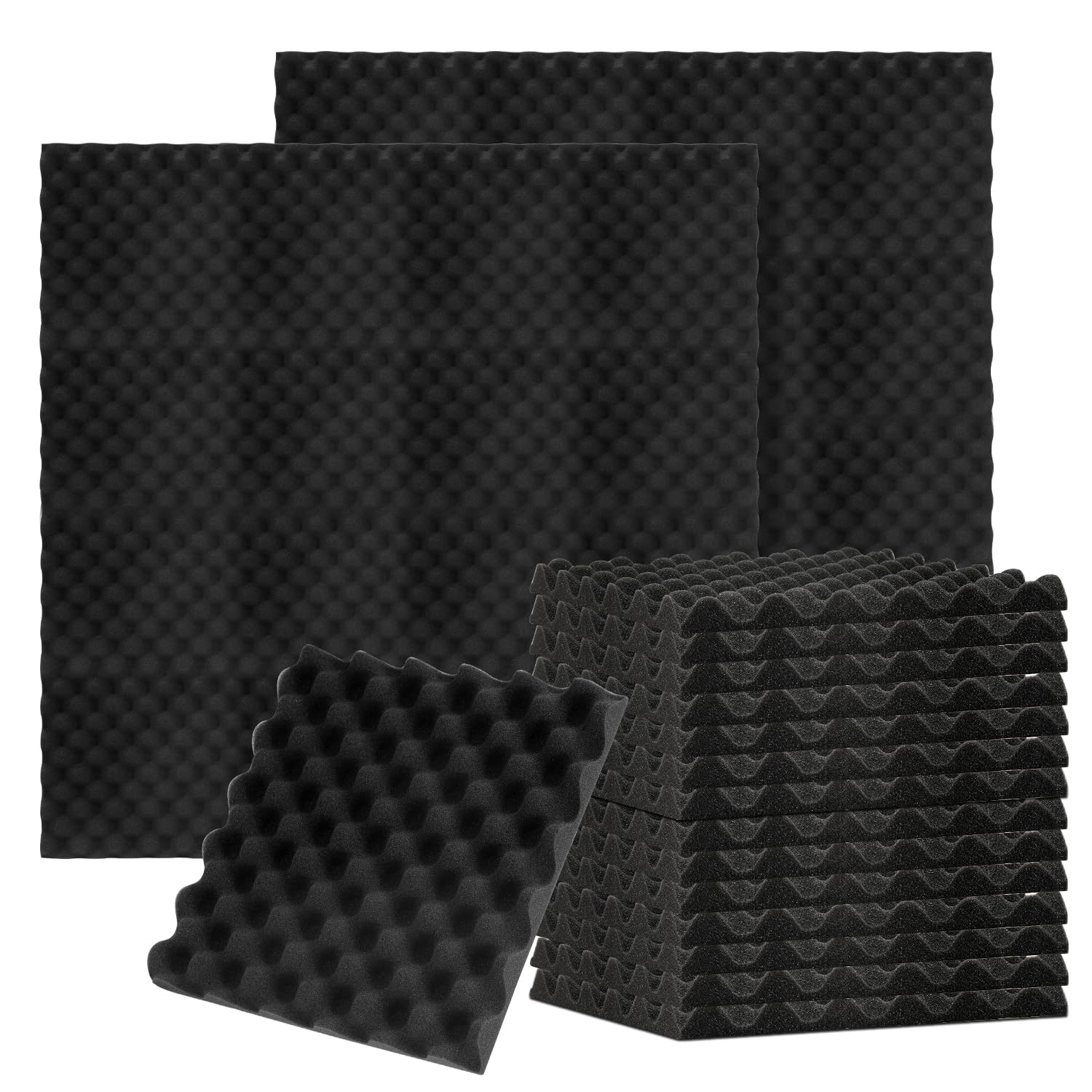 Pianka akustyczna, 72 sztuki, pianka z wypustkami, 2,5 x 30 x 30 cm, piramida, panele akustyczne, izolacja akustyczna, do studia nagrań, studia nagraniowego, gabinetu, studia tańca, domu
