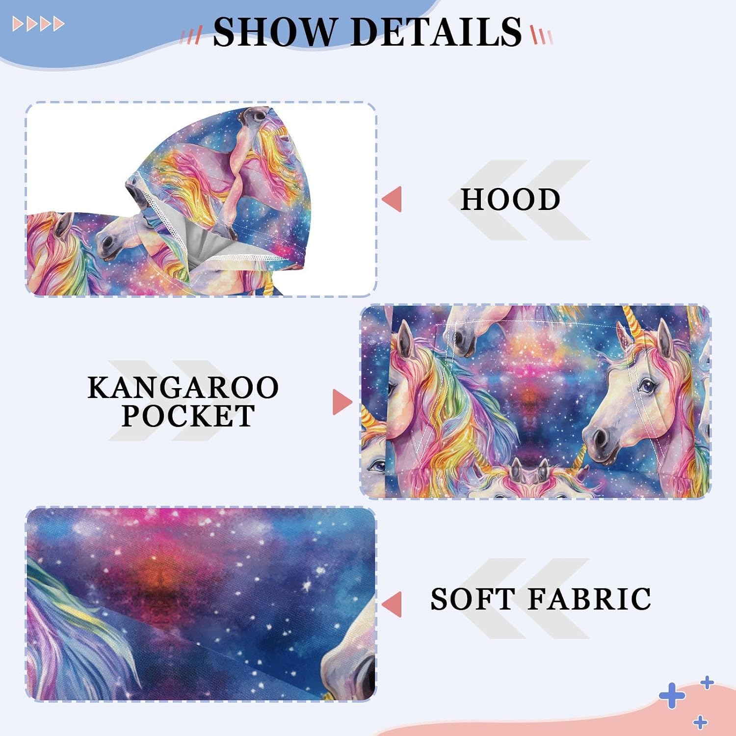 ALAZA Rainbow Unicorn Tie Dye Hoodies Sweatshirt for Boys Girls Kids Hooded Pullover Top
