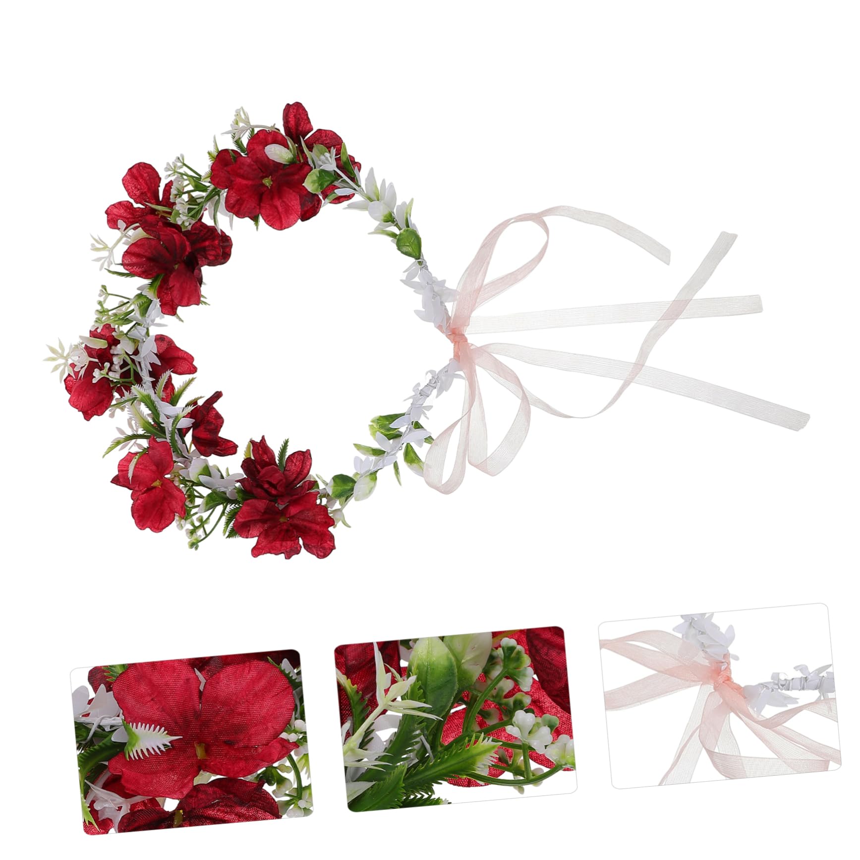 SOIMISS 5st Kranz Tiara Blumengirlande Haarschmuck Für Damen Haarband Blumenkranz-stirnband Blumenstirnband Künstliche Blumenkrone Haarschmuck Mit Blumen Stirnband Stoffblumen