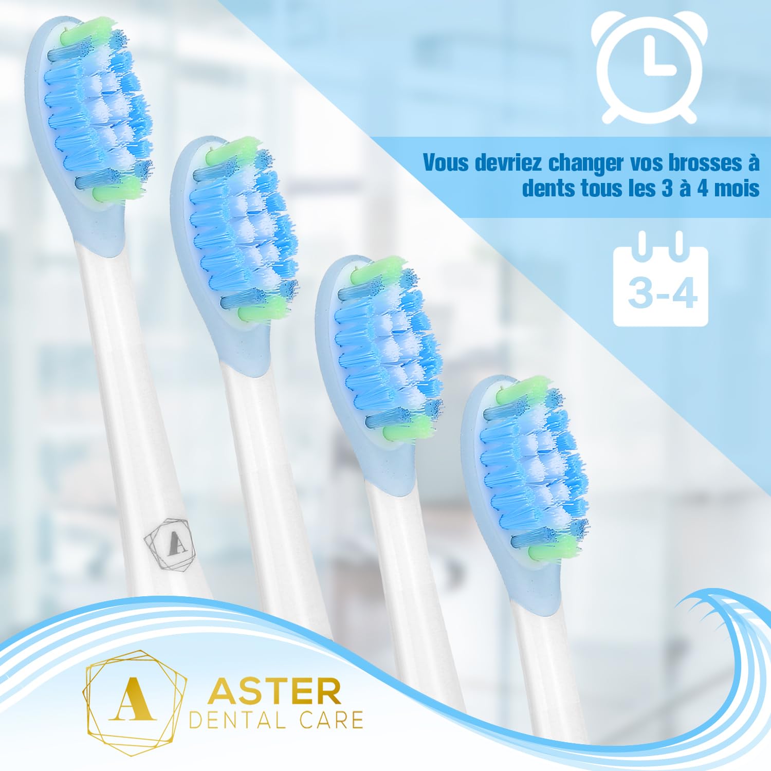 Brossette Compatible avec Philips Sonicare - Aster Têtes de Rechange pour Brosse à Dents Électrique Compatible avec Philips Sonicare Têtes de Brosse à Dents Lot de 16