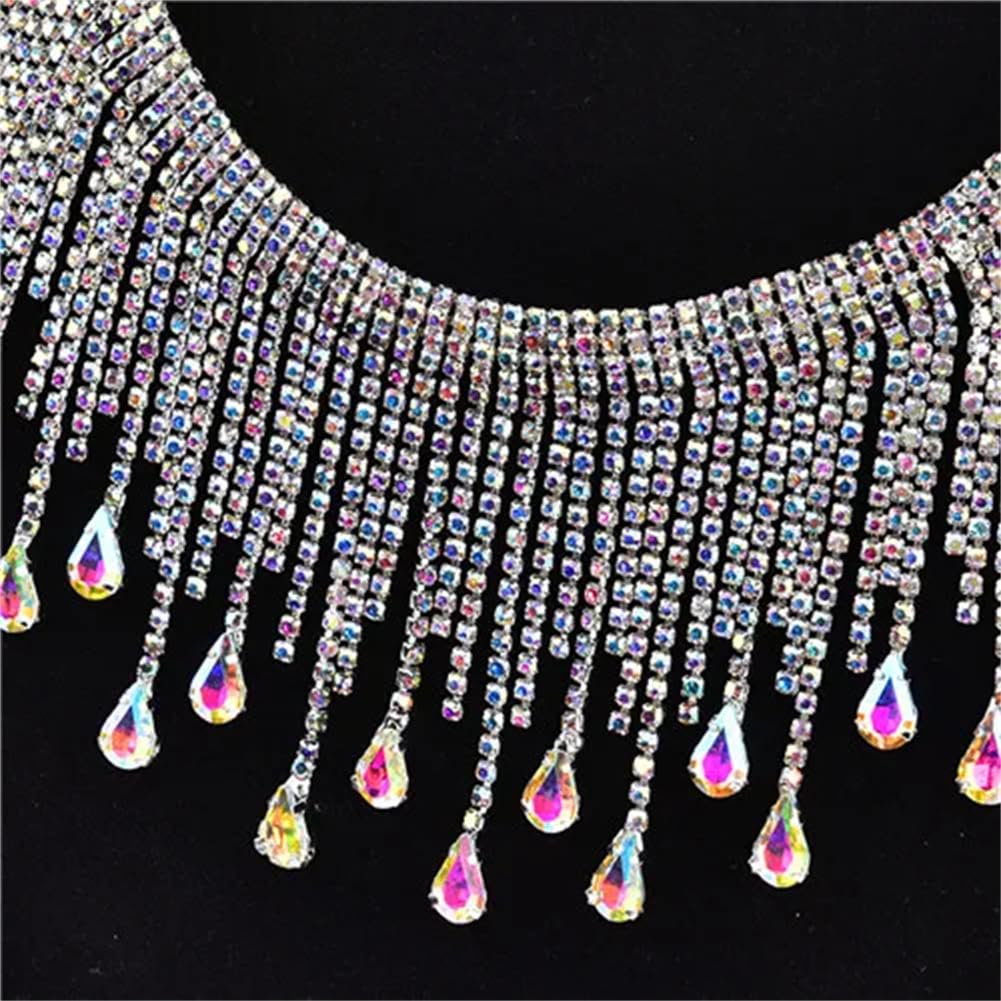 Frange en perles de cristal haute couture pour ceinture de mariée et robe de soirée de luxe