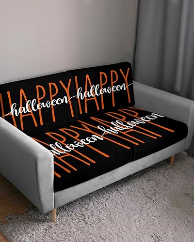 Miniatura 3 de Wowouhiya Fundas de cojín para sofá con diseño de feliz Halloween, funda elástica para sofá con parte inferior elástica, fundas de sofá color