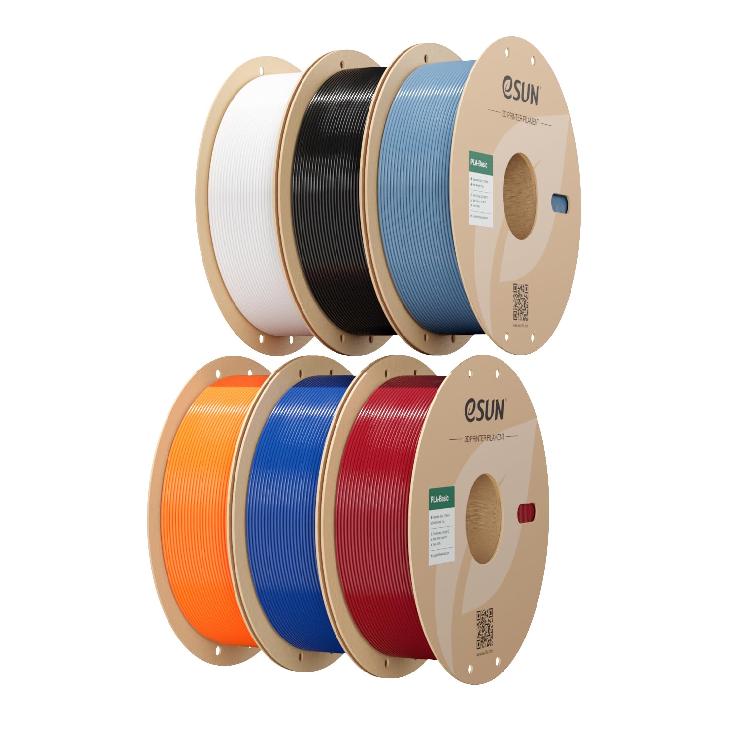 eSUN Filamento PLA 1,75 mm, filamento di Basic PLA 6kg Multicolore | Precisione dimensionale +/- 0,03 mm. Stampa fluida e veloce senza intasamenti. Materiale premium per stampanti 3D FDM.
