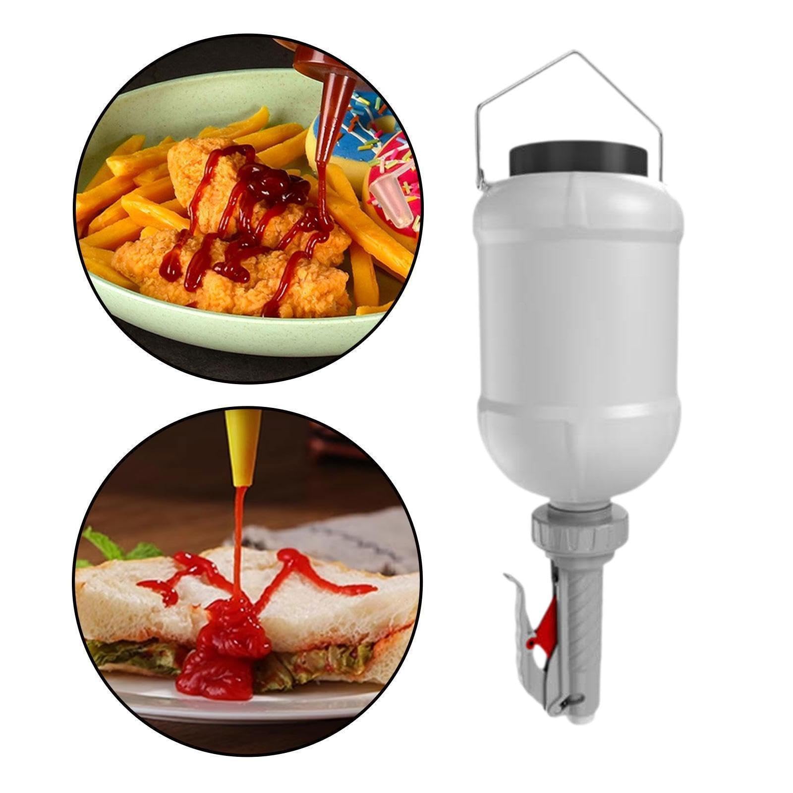 Distributeur de Sauce Contenant Bouteille de Vinaigrette Flacon Presse en Matériau PP Sécurisé avec Grande Ouverture Approprié pour Les, Gris