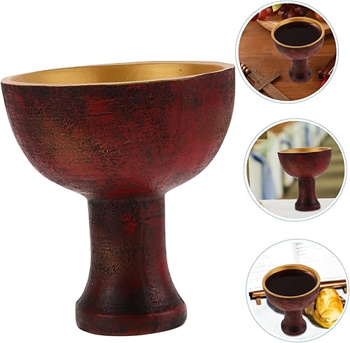 Miniatura 6 de Cabilock Taza sagrada de resina fabricada Decoración religiosa Copas Antiguas Copas Cáliz sagrado para adoración