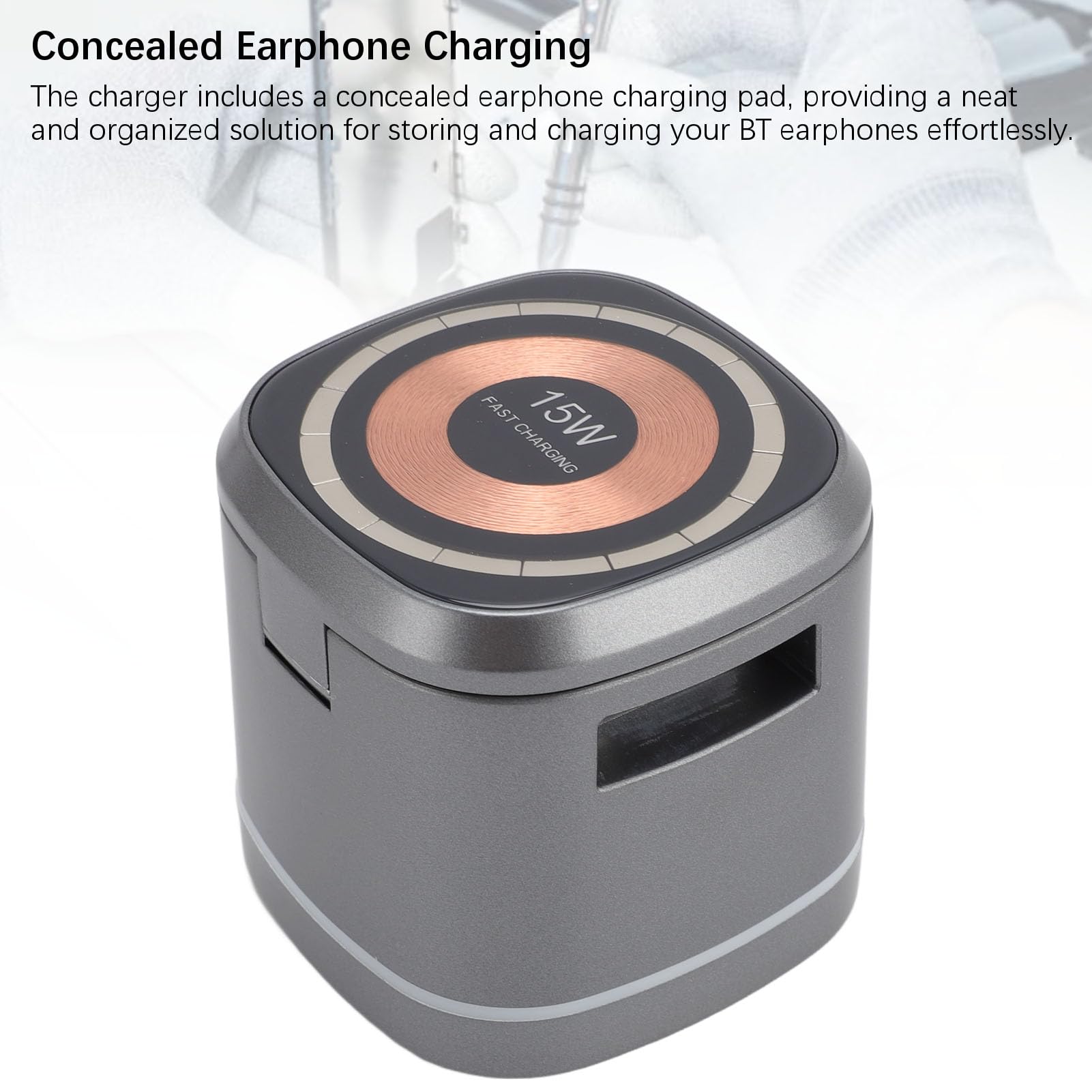 Syrisora Chargeur sans Fil Magnétique 15W, Station de Charge 3 en 1 pour Téléphone, Montre, écouteurs