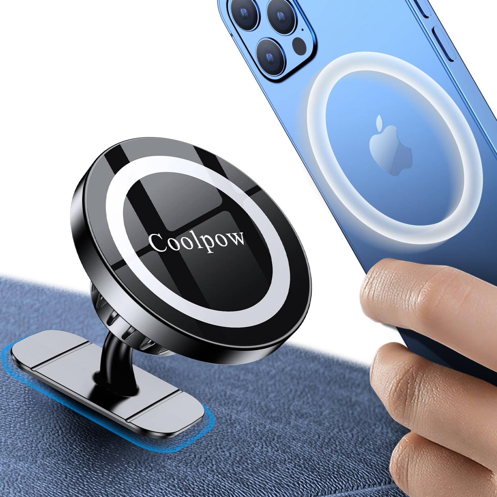 for iPhone MagSafe Car Mount Dashboard【Stronger Magnets】 Magnetic Phone Holder for Car Dash【Hands Free 】 Magsafe car Holder for Car Fit iPhone 15 14 13 12 Pro Max Plus Mini Mag Safe Case &Cell Phone