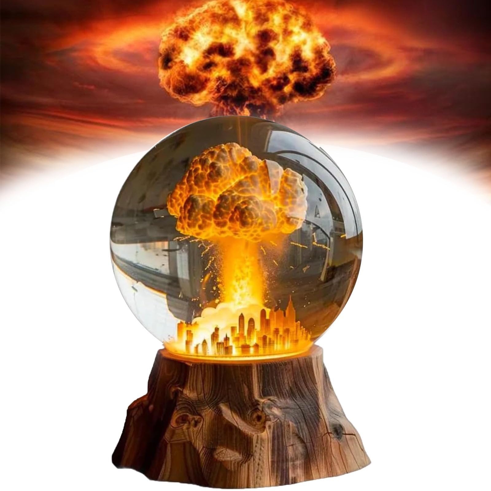MMLLAOSW Atomic Bomb Explosion lamp, Resin Atomic Bomb Model Atmosphere lamp, 3D Mushroom Cloud lamp, LED Resin Atomic Model Night lamp