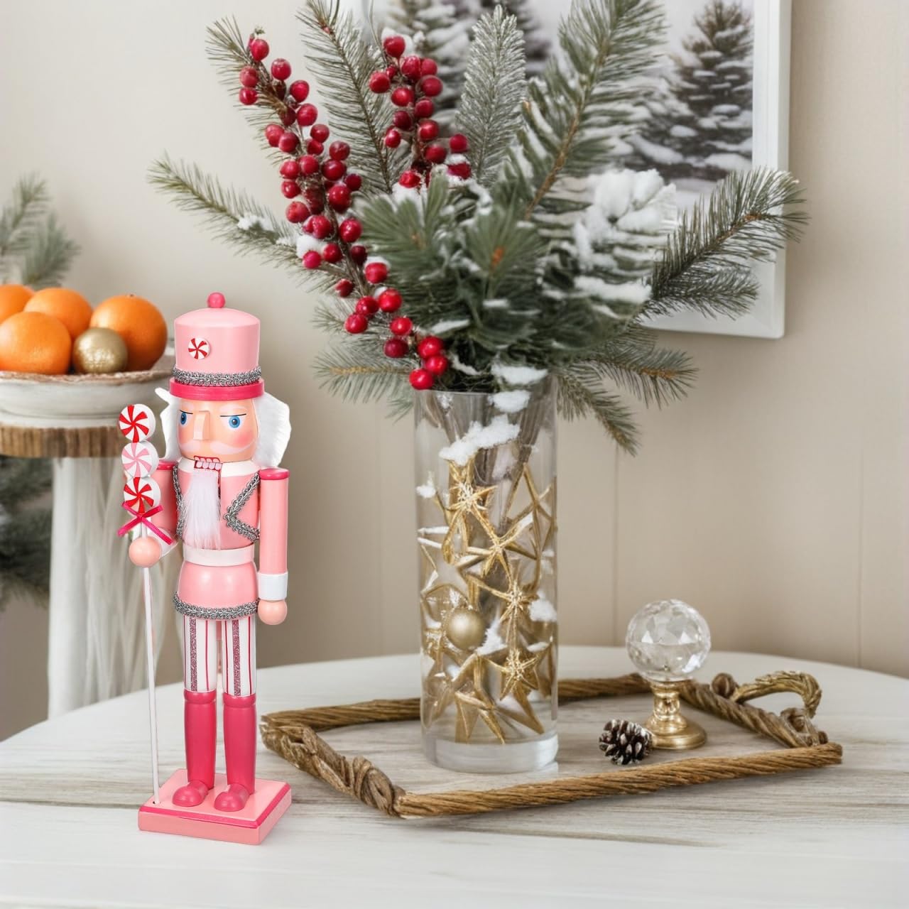 TOPBATHY Weihnachtsornamente, Nussknacker, Weihnachtsdekoration, Nussknacker, Figur aus Holz, für Zuhause