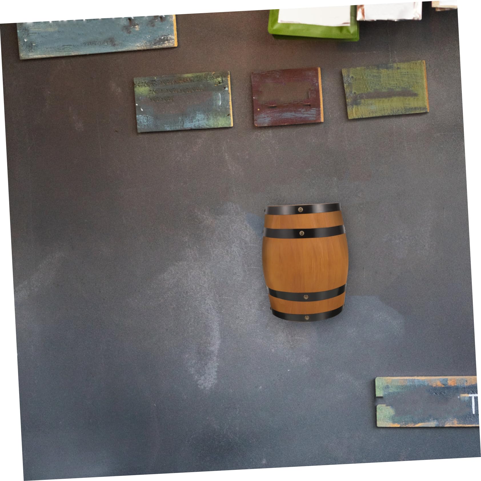 Cabilock Small Oak Barrel Craft Retro Style Wine Barrel Decor for Bar Kitchen Garden