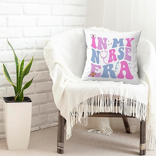 Miniatura 2 de Fundas de almohada de 18 x 18 pulgadas, regalos para enfermeras escolares, regalos para estudiantes de enfermería, funda de almohada decorativa,